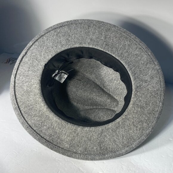 Gray Flannel Fedora OS flat brim hat Classic Staple Boho Western Ranch - Picture 3 of 7